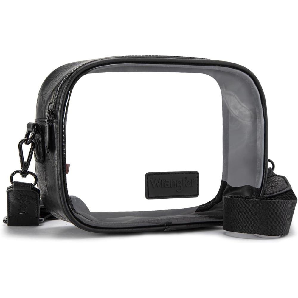imageMontana West X Wrangler Clear Bag for Stadium Events Crossbody Purse for Concerts SportsBlack