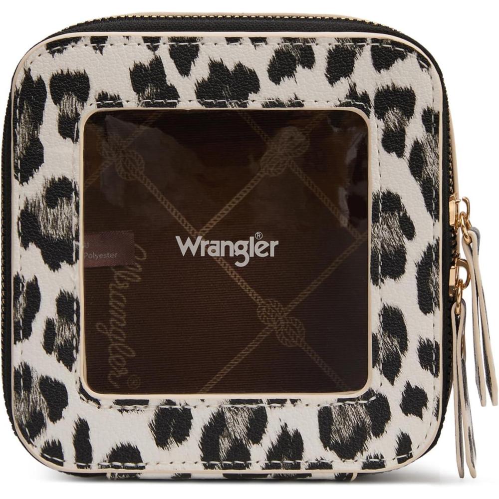 imageMontana West X Wrangler Clear Makeup Bag Travel Cosmetic Bag Portable Make Up Toiletry Organizer for Women BlackSmall LeopardBlack