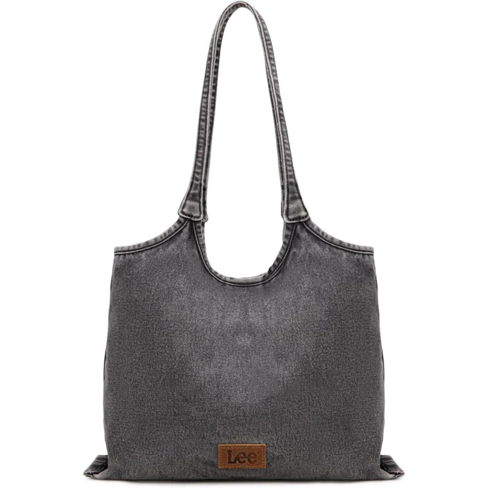 imageMontana West x Lee Denim Tote Bag for Women Casual Hobo Shoulder Bag ampamp Handbags for Work Travel ShoppingLeeblack