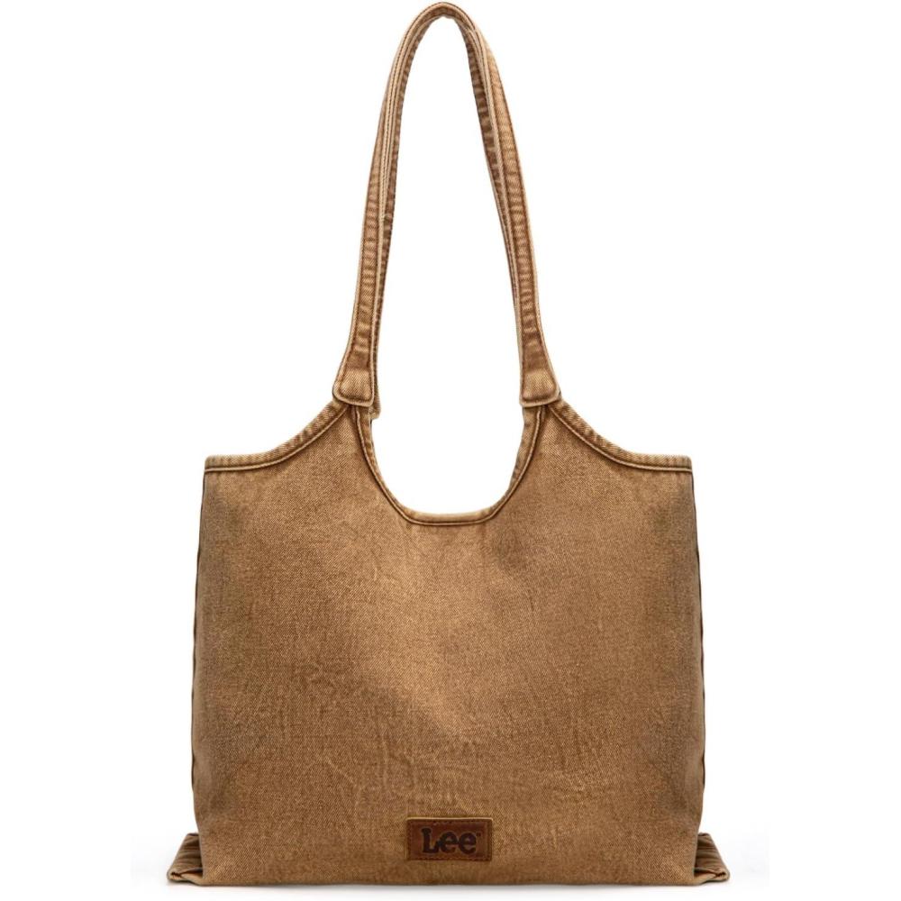 imageMontana West x Lee Denim Tote Bag for Women Casual Hobo Shoulder Bag ampamp Handbags for Work Travel ShoppingLeebrown
