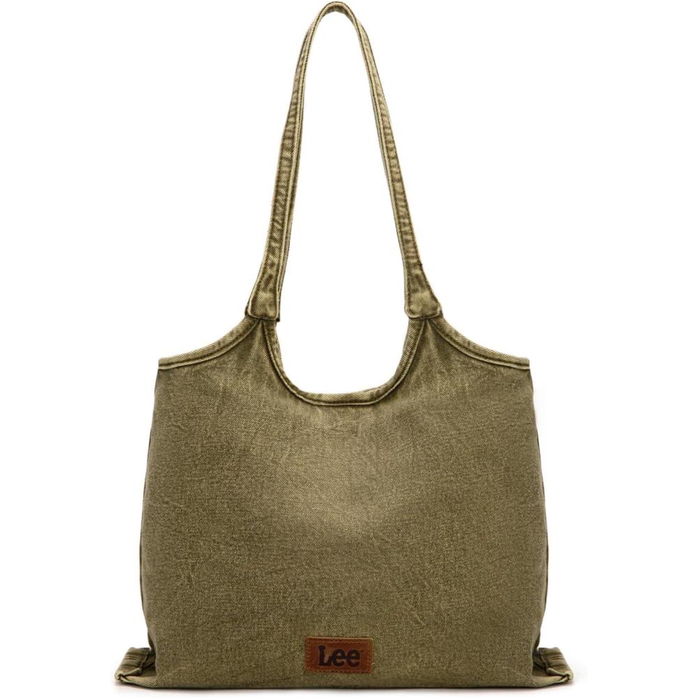 imageMontana West x Lee Denim Tote Bag for Women Casual Hobo Shoulder Bag ampamp Handbags for Work Travel ShoppingLeegreen