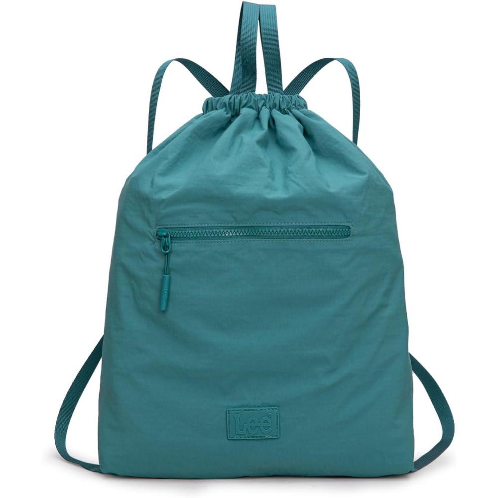 imageMontana West x Lee Drawstring Backpack Bag Lightweight Small Gym Swim Beach Bag Water Resistant Sports Sackpack for Men WomenTurquoise