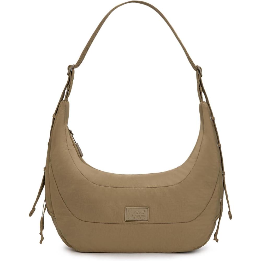 imageMontana West x Lee Puffer Shoulder Bag for Women Large Quilted Crossbody Lightweight Hobo Purses with Adjustable StrapDeep Khaki