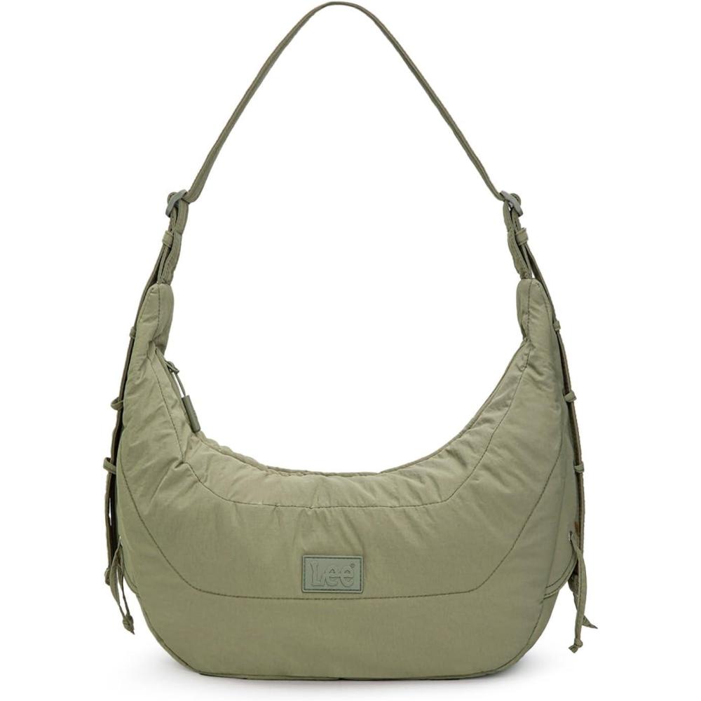 imageMontana West x Lee Puffer Shoulder Bag for Women Large Quilted Crossbody Lightweight Hobo Purses with Adjustable StrapGreen