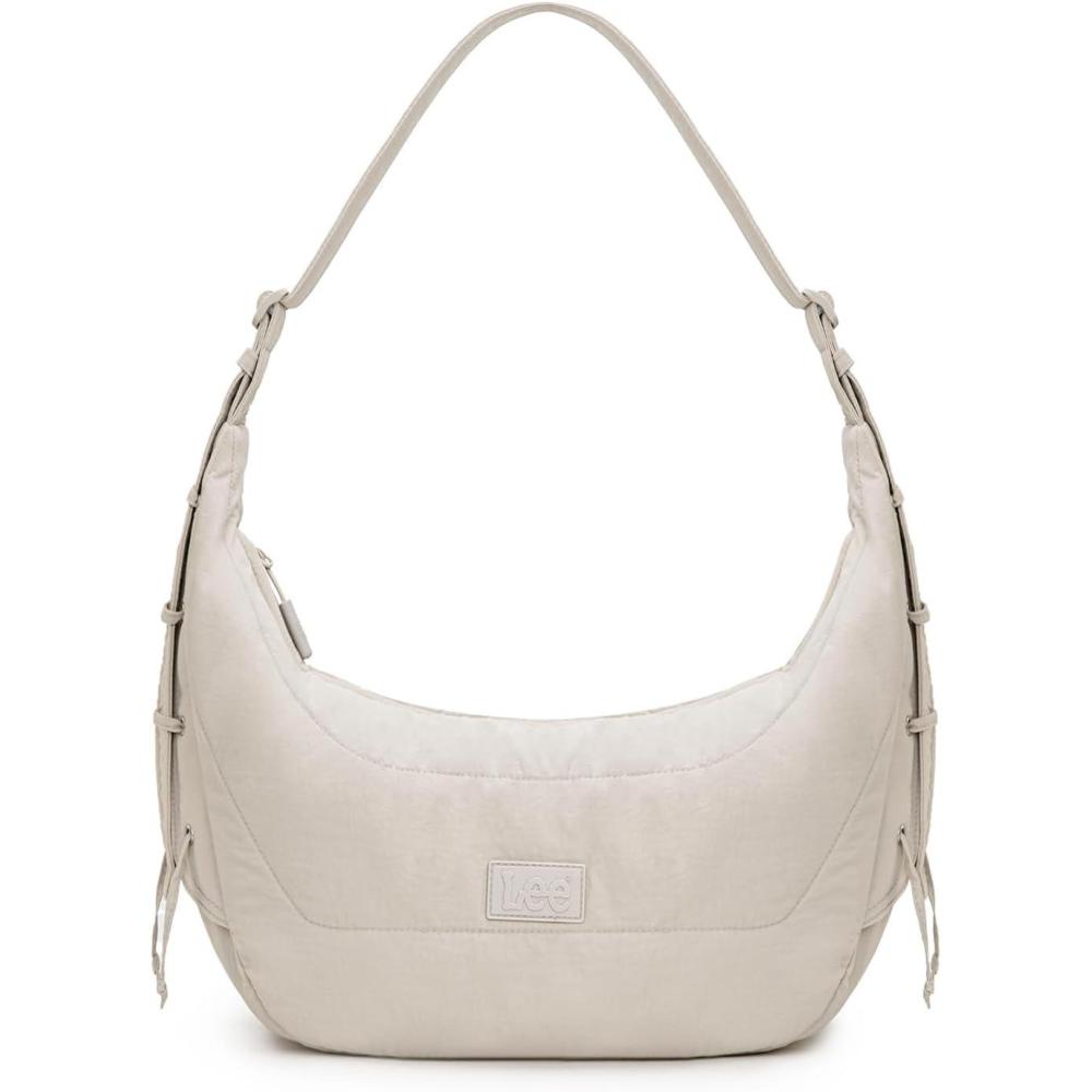 imageMontana West x Lee Puffer Shoulder Bag for Women Large Quilted Crossbody Lightweight Hobo Purses with Adjustable StrapTan