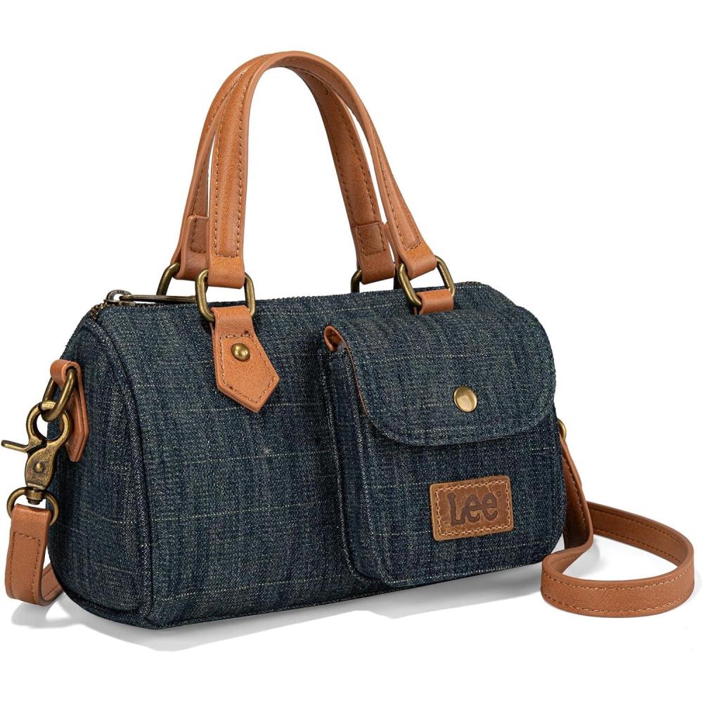imageMontana West x Lee Top Handle Satchel Bags for Women Denim Designer Purses and Handbags Fashion Crossbody BagLeenavy