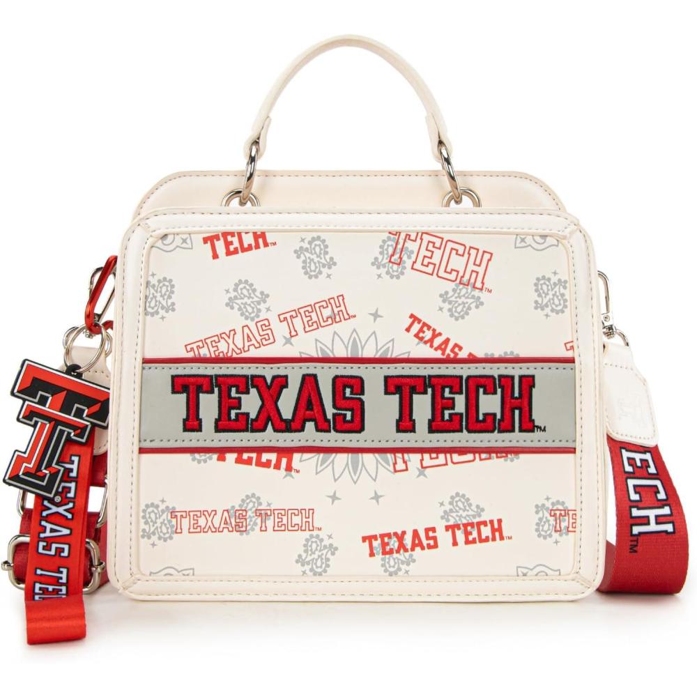 imageNCAA Officially Licensed TopHandle Leather Tote Game Day Handbag Purse for Women Convertible Crossbody Bag with StrapTtubeige