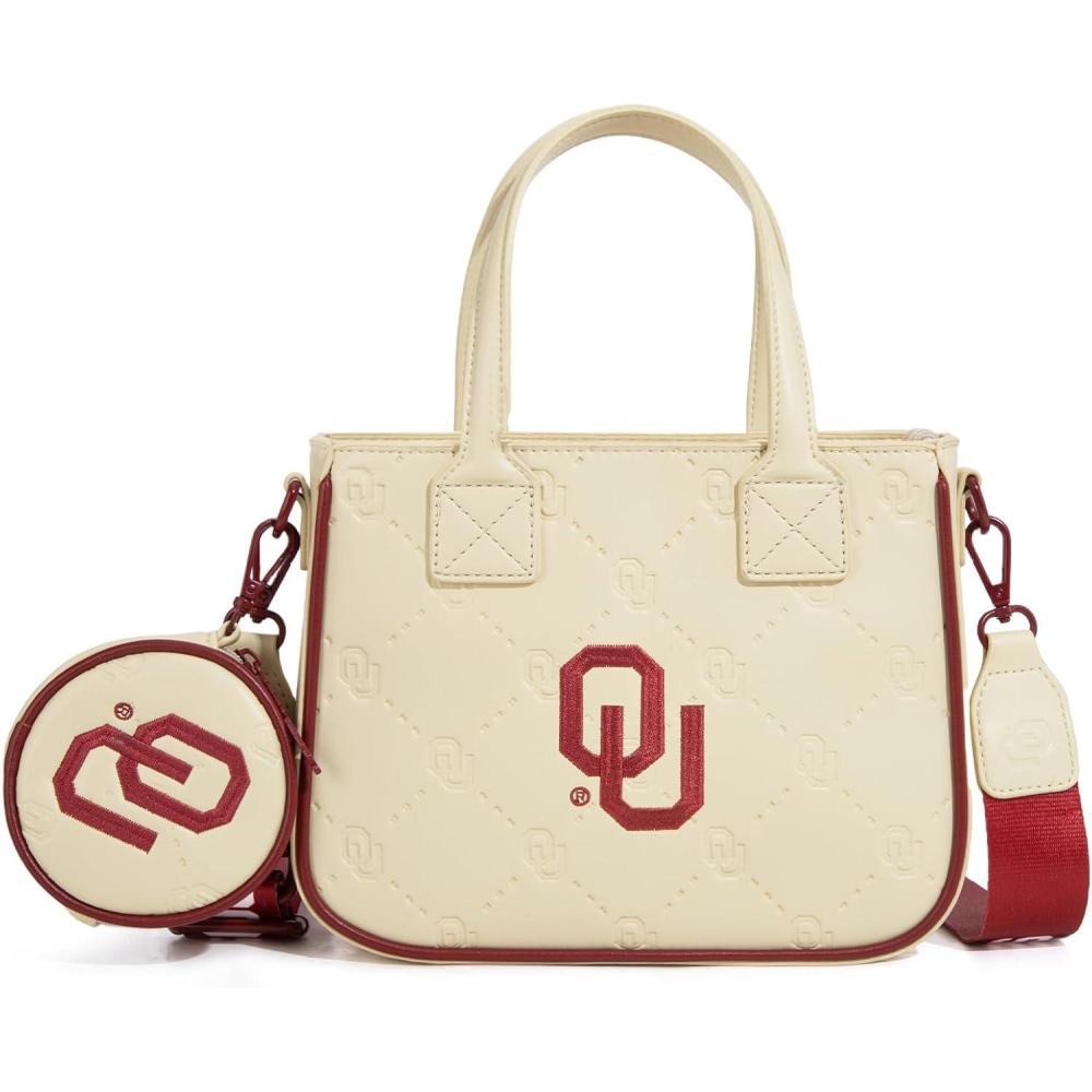 imageNCAA Team Officially Licensed Womens Mini Tote Bag with Removable Coin Purse  NCAA Collegiate Gameday Crossbody BagOutan