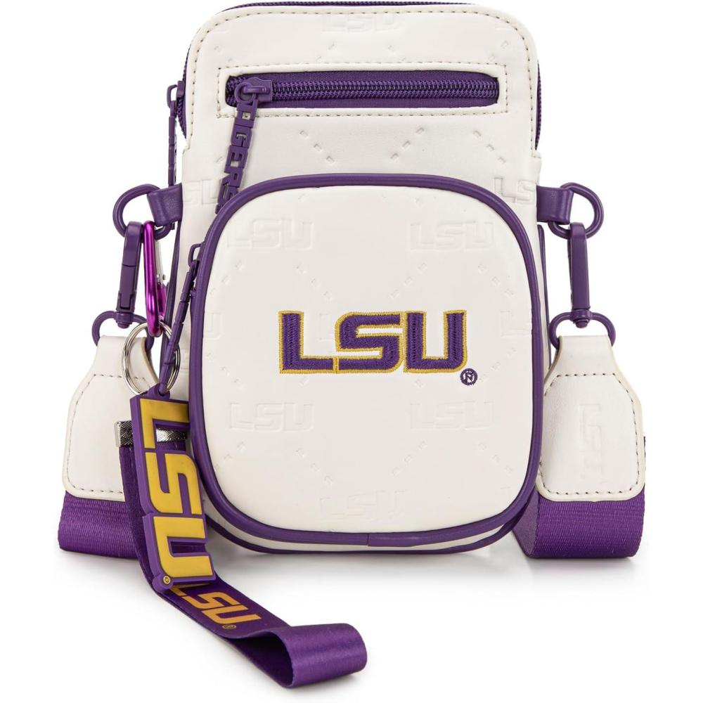 imageOfficial LSU Tigers Crossbody Bag NCAA Licensed Personalized Graduation Gift Small Purse with Adjustable Strap ampamp Card Slots for Her ampamp Him Game Day HandsFree Solution Travel EssentialLsubeige