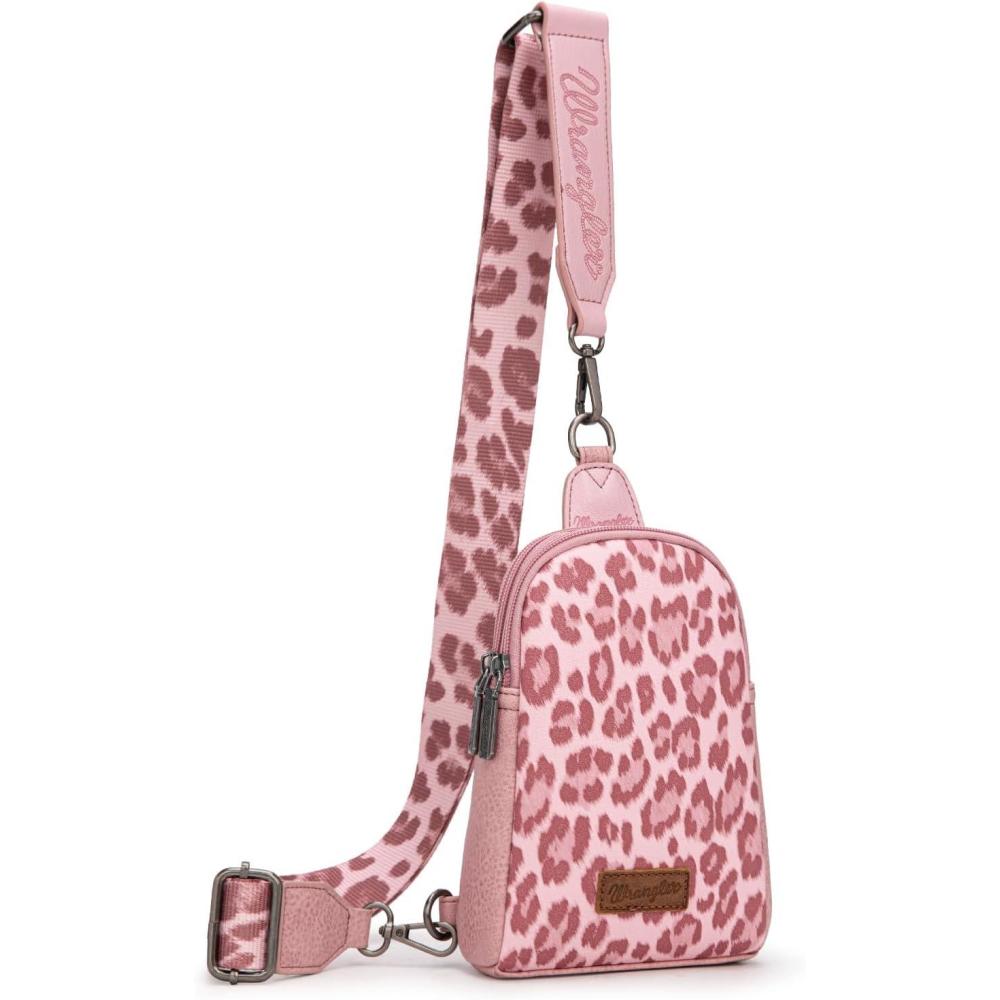 imageWrangler Cow Print Crossbody Bags for Women Western Sling Bag with Adjustable Starp Cross Body PurseDeeppink