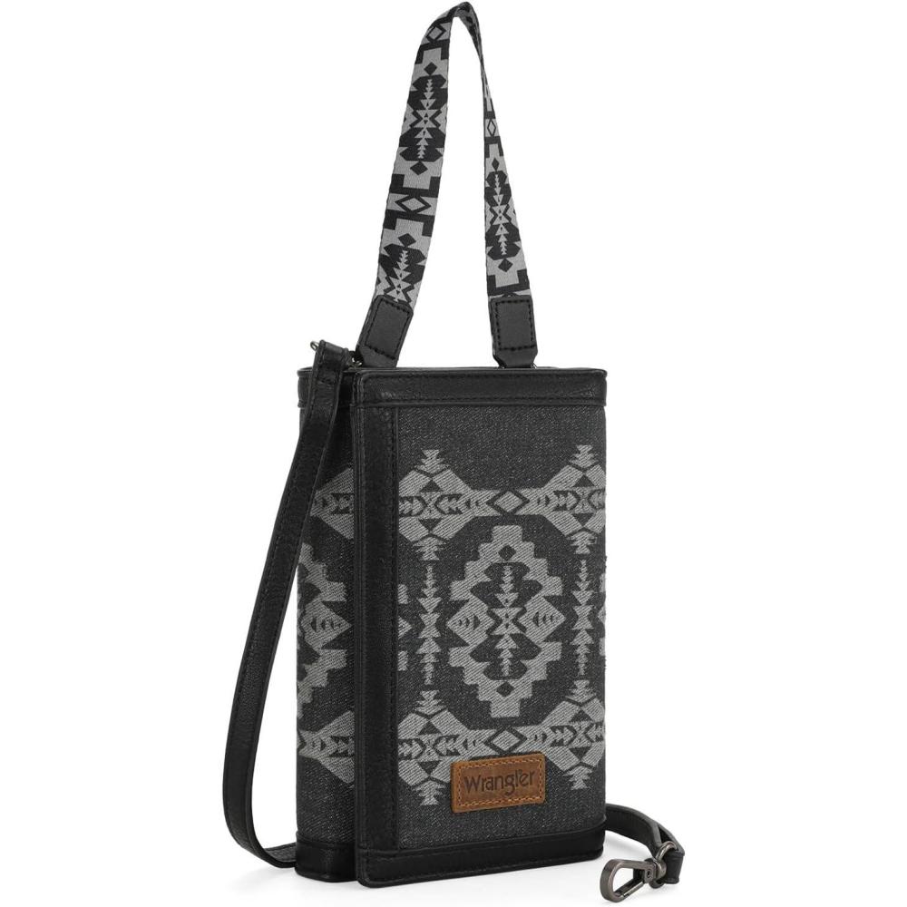 imageWrangler Crossbody Purse Womens Wallets Aztec Small Shoulder Bag Cross body Clutch PursesBblack