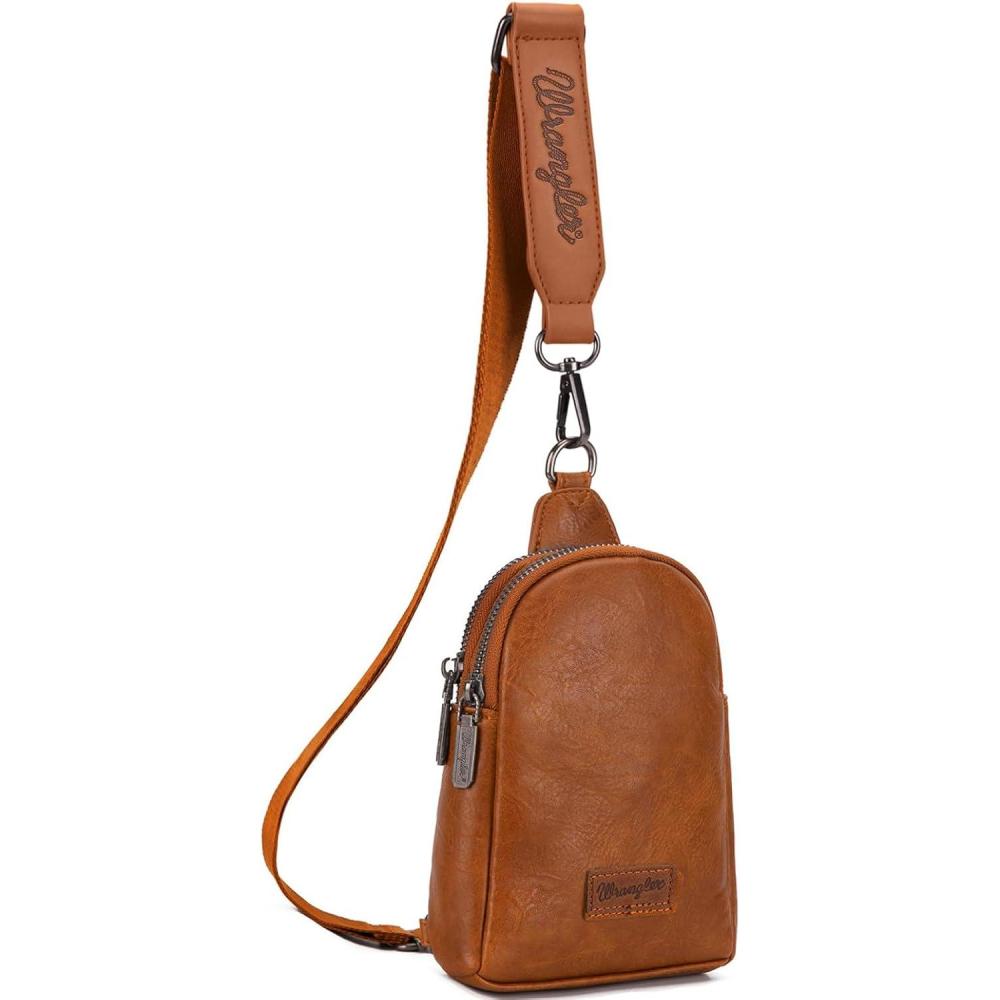 imageWrangler Crossbody Sling Bag for Women Fanny Packs Chest Bags for TravelClassiclight Brown