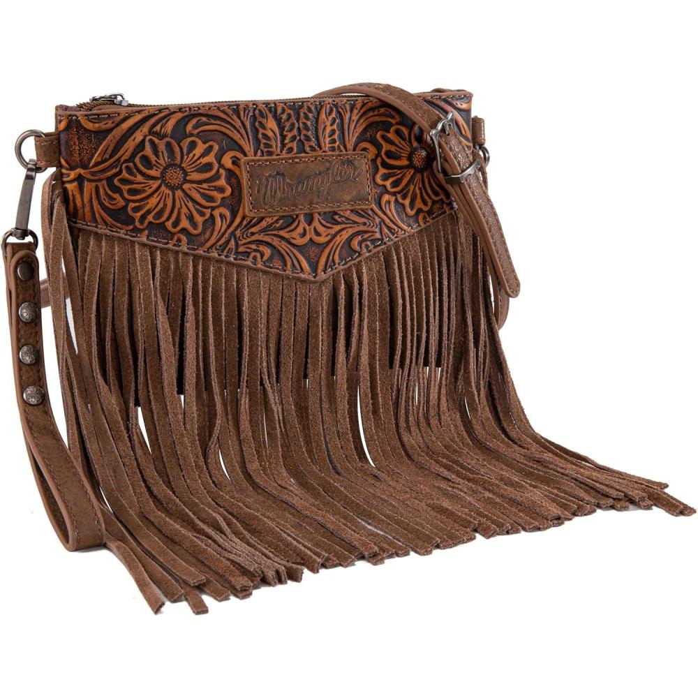 imageWrangler Crossbody Small Purse for Women Wristlet Fringe Bag Western PurseAngel Oakwood