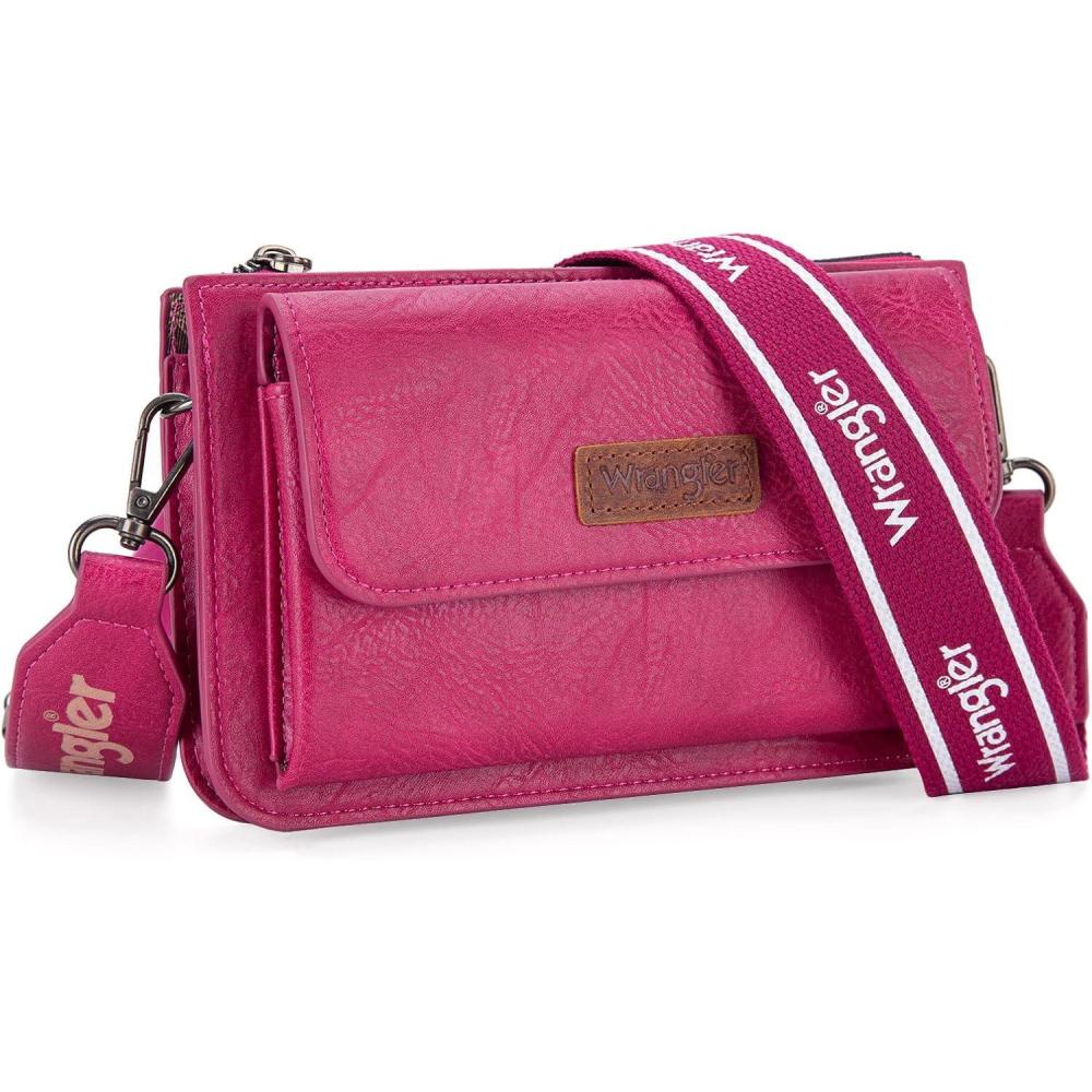 imageWrangler Crossbody Wallet Purse for Women Small Shoulder Handbags with Phone PocketHot Pink