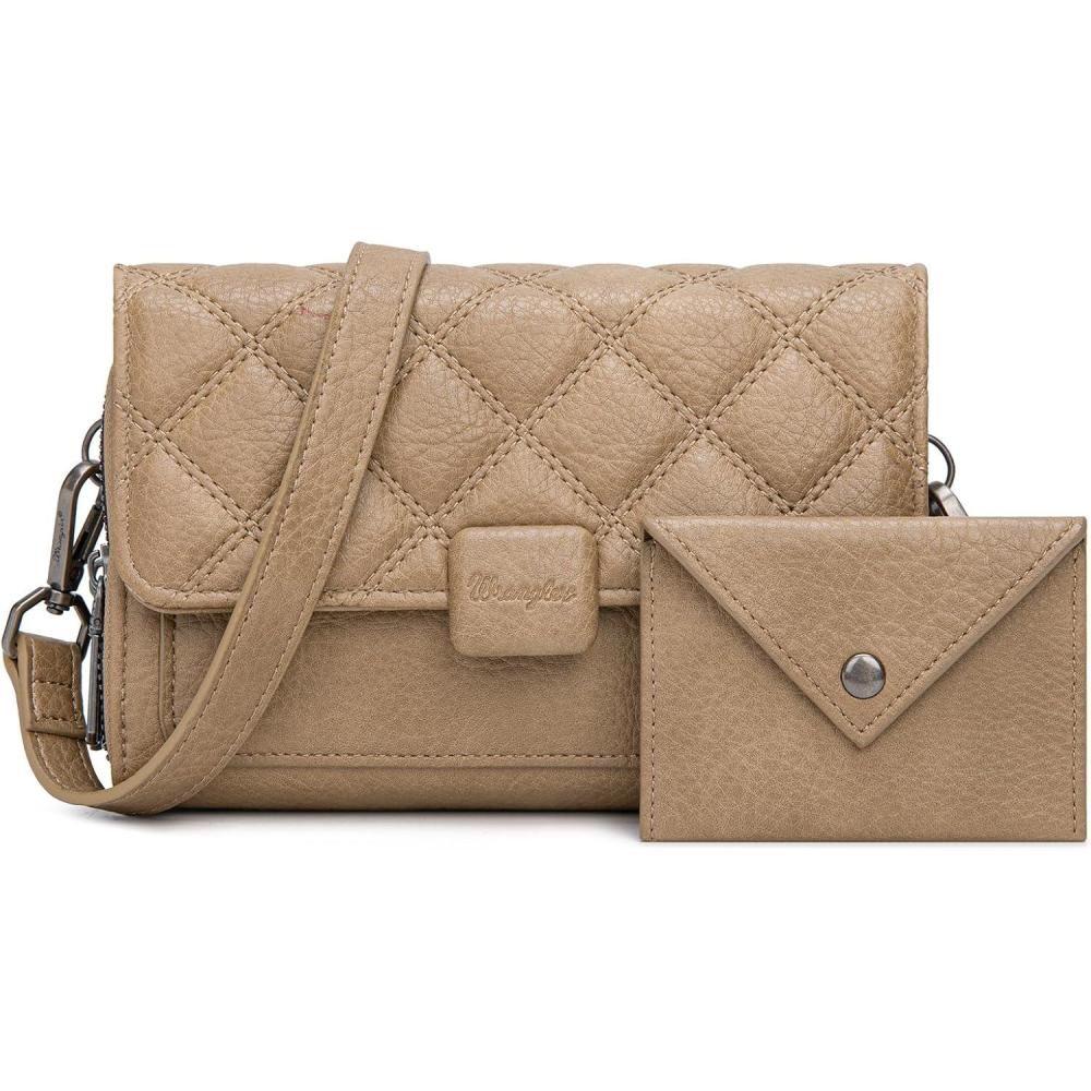 imageWrangler Crossbody Wallet Purses for Women Rfid Blocking Wallet Purses with Crossbody StrapAkhaki