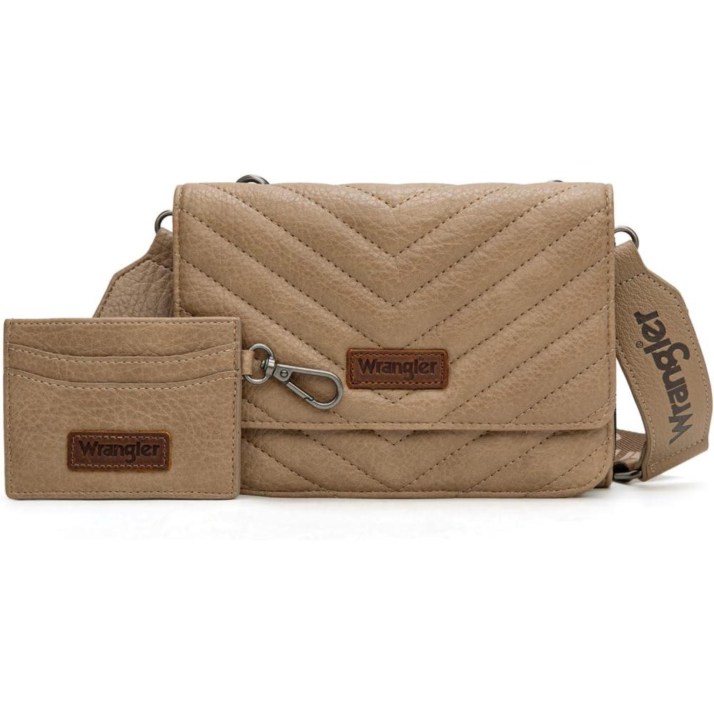 imageWrangler Crossbody Wallet Purses for Women Rfid Blocking Wallet Purses with Crossbody StrapKhaki