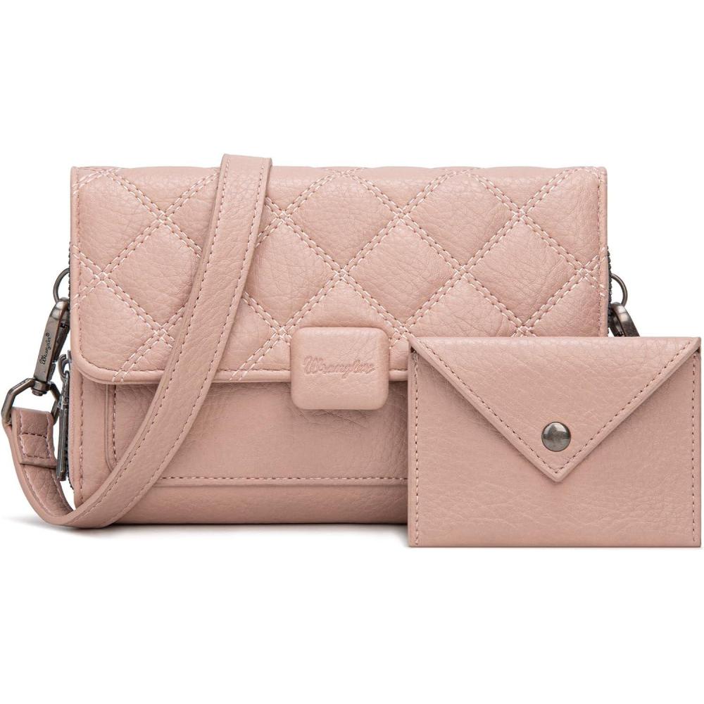 imageWrangler Crossbody Wallet Purses for Women Rfid Blocking Wallet Purses with Crossbody StrapLight Pink