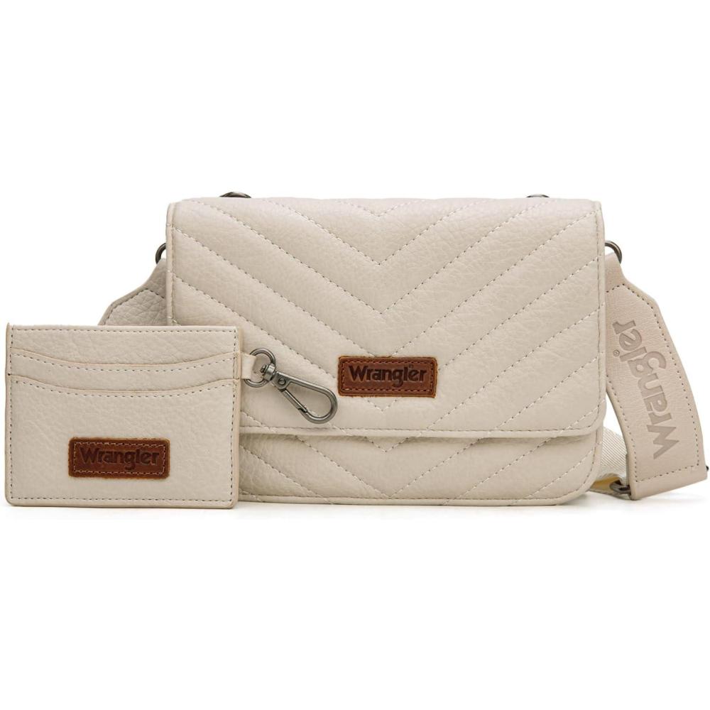 imageWrangler Crossbody Wallet Purses for Women Rfid Blocking Wallet Purses with Crossbody StrapTan