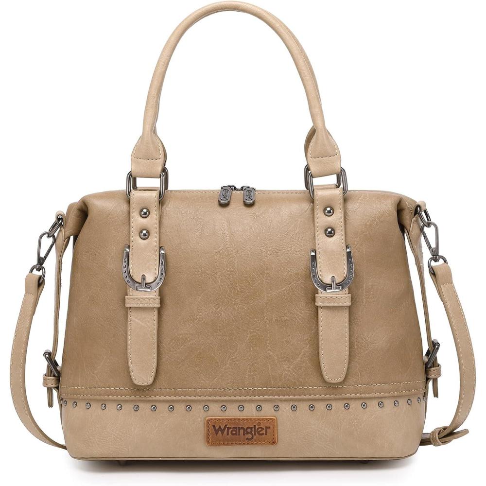 imageWrangler Doctor Bag Top Handle Purse Hobo Shoulder Barrel Satchel Handbags for WomenCoyote Indian Khaki