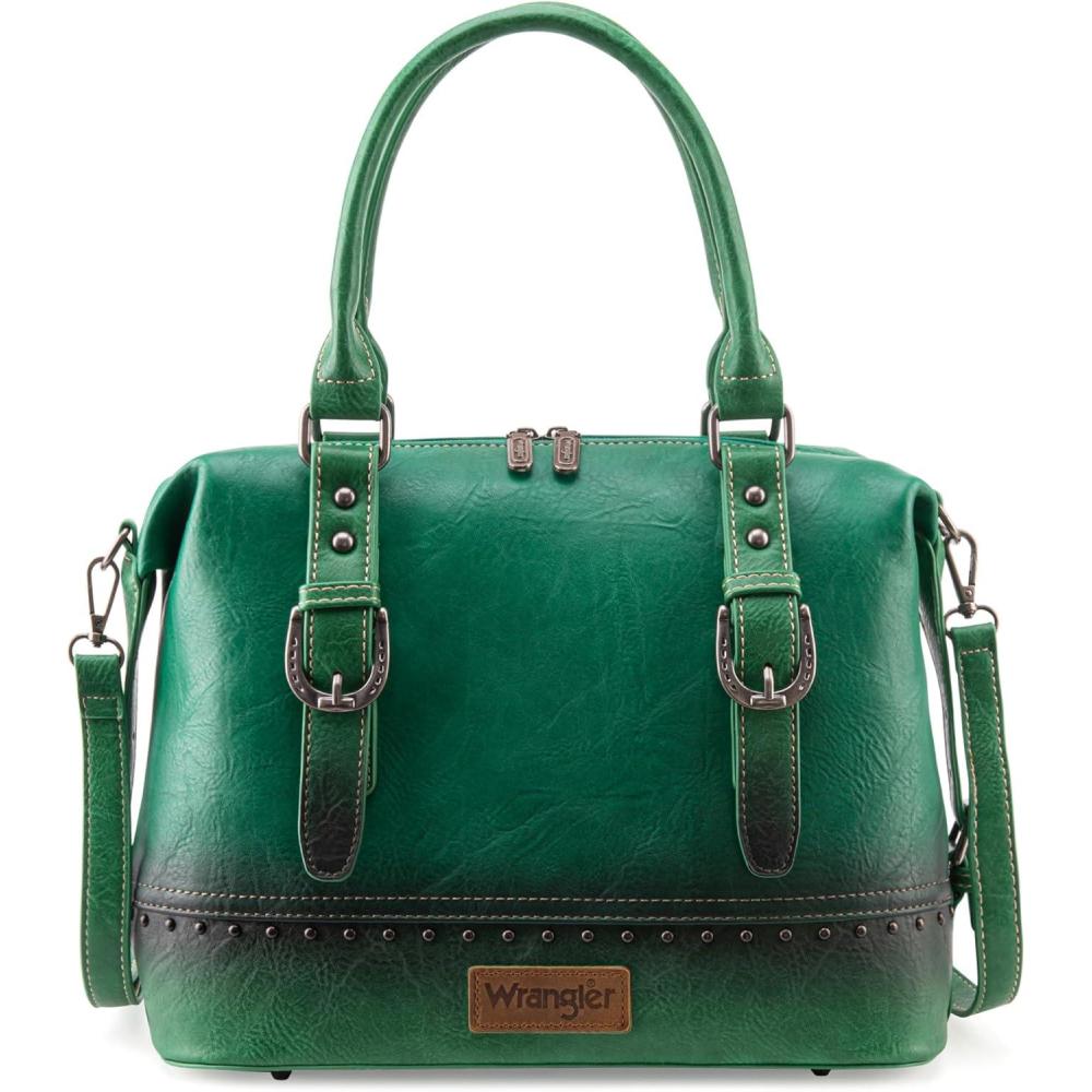 imageWrangler Doctor Bag Top Handle Purse Hobo Shoulder Barrel Satchel Handbags for WomenJet Elf Green