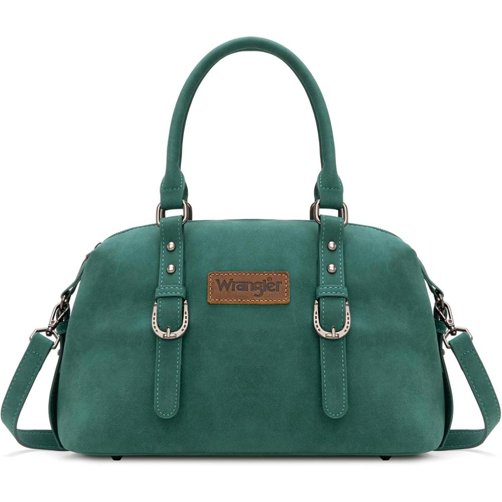 imageWrangler Doctor Bag Top Handle Purse Hobo Shoulder Barrel Satchel Handbags for WomenSuede Turquoise