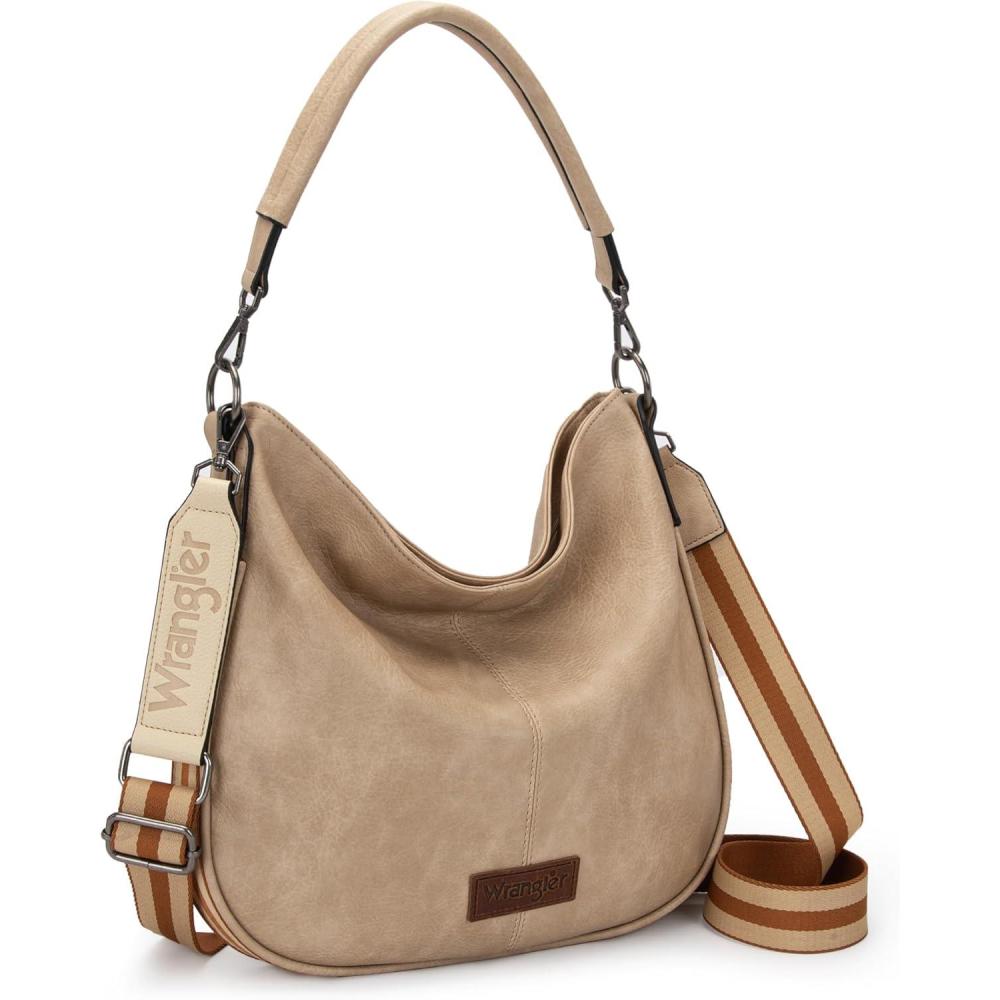 imageWrangler Hobo Bags Large Crossbody Bag for Women Shoulder Purse Handbags with Adjustable StrapDark Linen