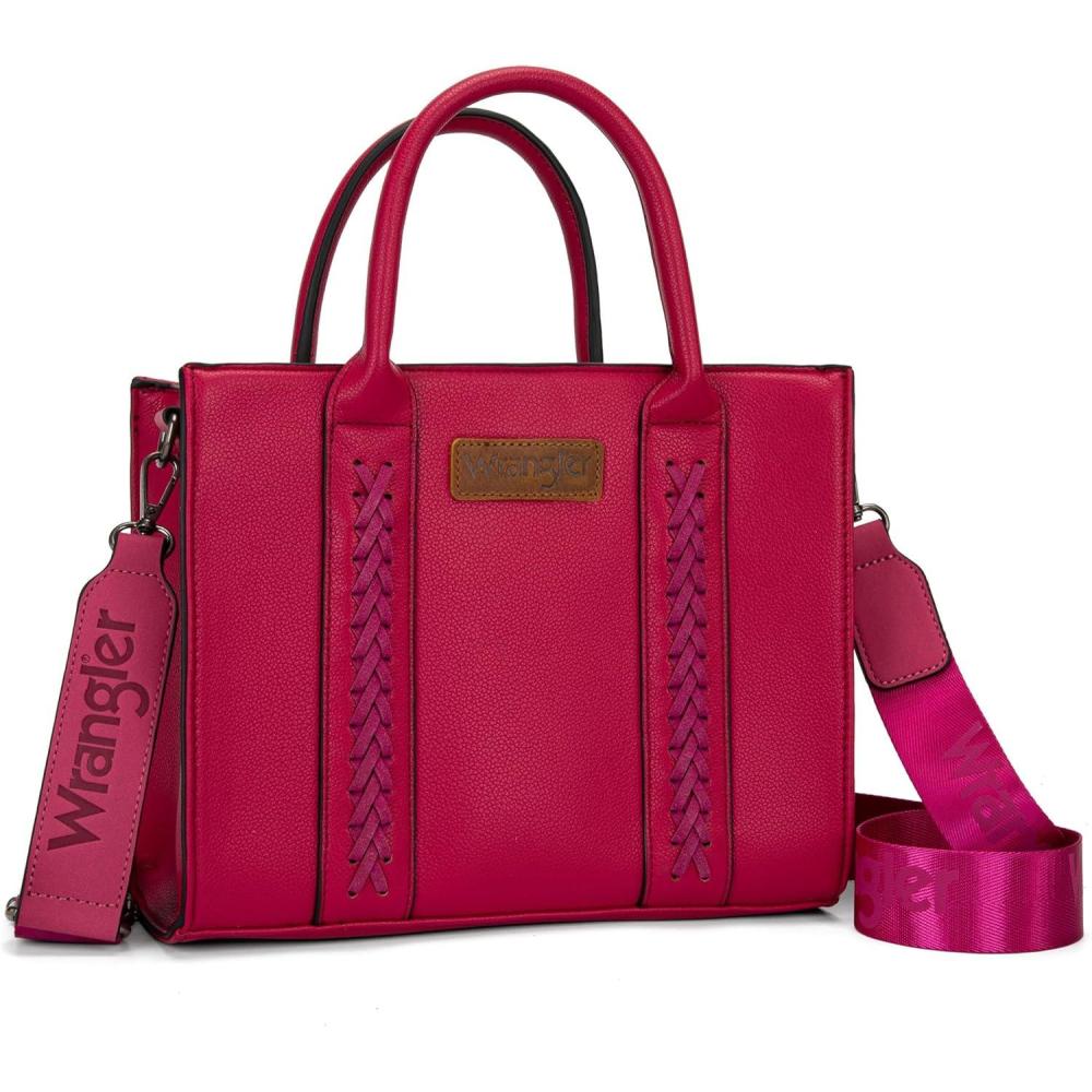 imageWrangler Medium Tote Bag for Women Designer Satchel Handbags Tophandle Purses with StrapAnaturalpink