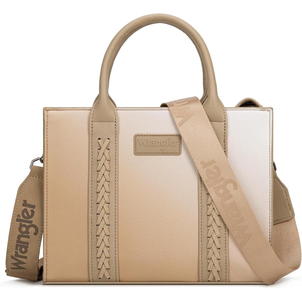 imageWrangler Medium Tote Bag for Women Designer Satchel Handbags Tophandle Purses with StrapGradient Khaki