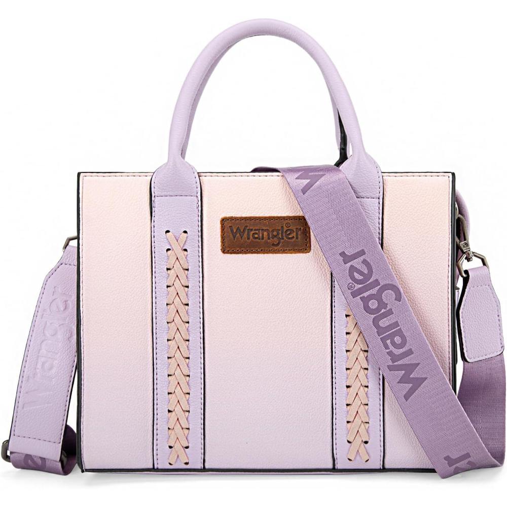 imageWrangler Medium Tote Bag for Women Designer Satchel Handbags Tophandle Purses with StrapGradientpink