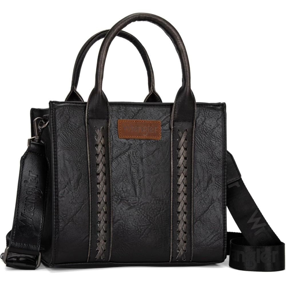 imageWrangler Medium Tote Bag for Women Designer Satchel Handbags Tophandle Purses with StrapVintageblack