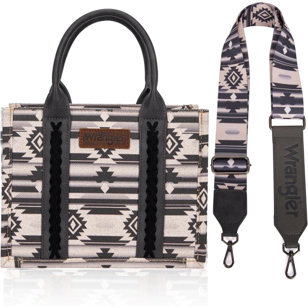imageWrangler Purse Aztec Tote Bag for Women Western Tophandle Hobo HandbagsAngel Diamond Darkblackguitar Strap M