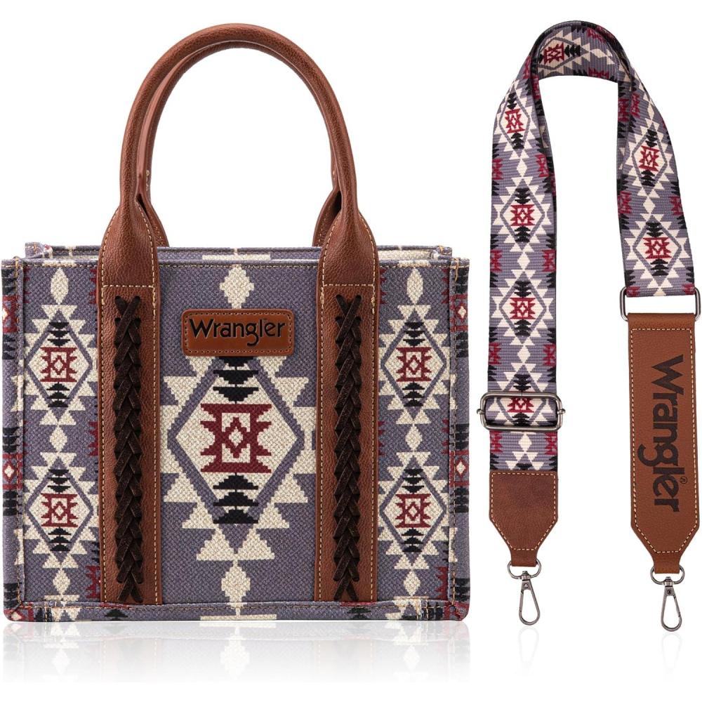 imageWrangler Purse Aztec Tote Bag for Women Western Tophandle Hobo HandbagsAngel Diamond Lavenderguitar Strap M