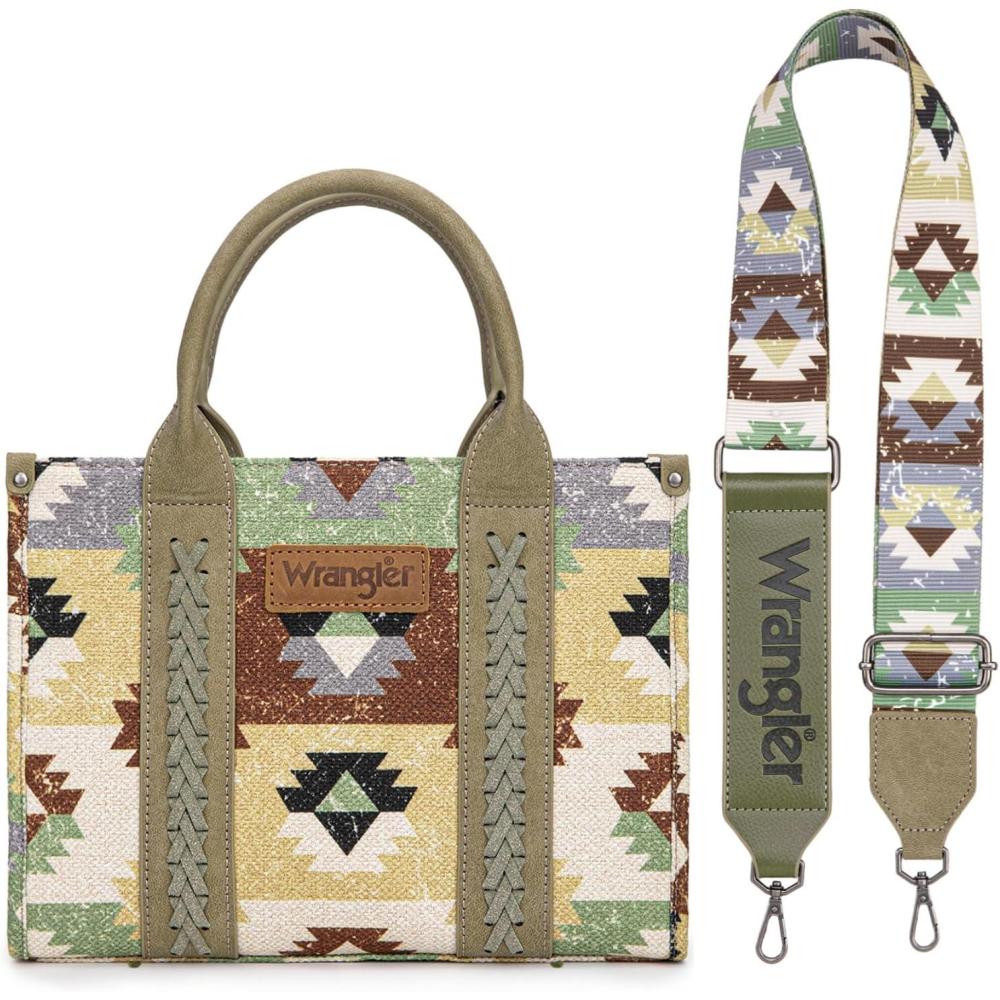 imageWrangler Purse Aztec Tote Bag for Women Western Tophandle Hobo HandbagsCa Guitar Strapgreen