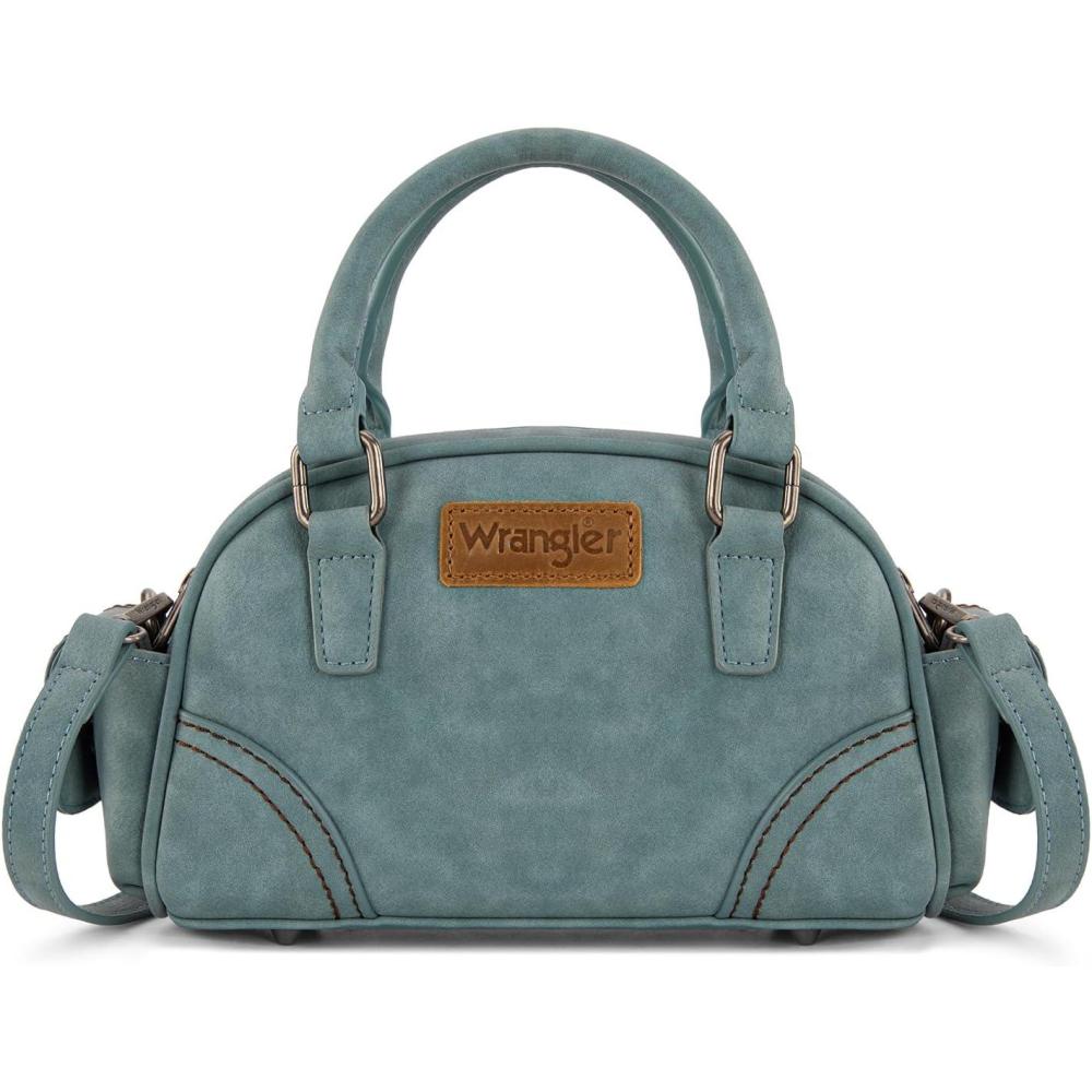 imageWrangler Small Crossbody Purses for Women Boston Barrel Bag Mini Top Handle Bags with Crossbody StrapPocket Jean
