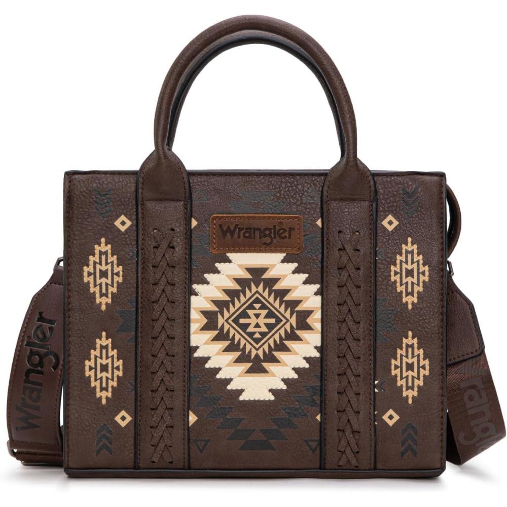 imageWrangler Tote Bag for Women Western Purse and Aztec Satchel HandbagAztec Coffee