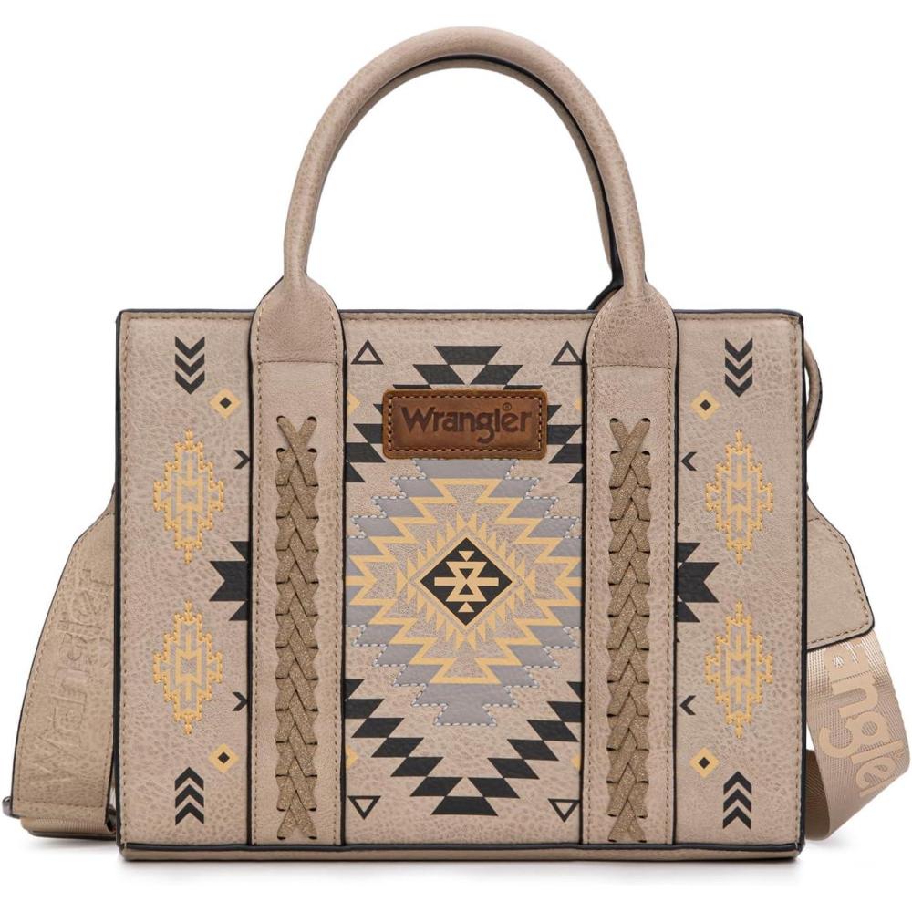 imageWrangler Tote Bag for Women Western Purse and Aztec Satchel HandbagAztec Light Khaki