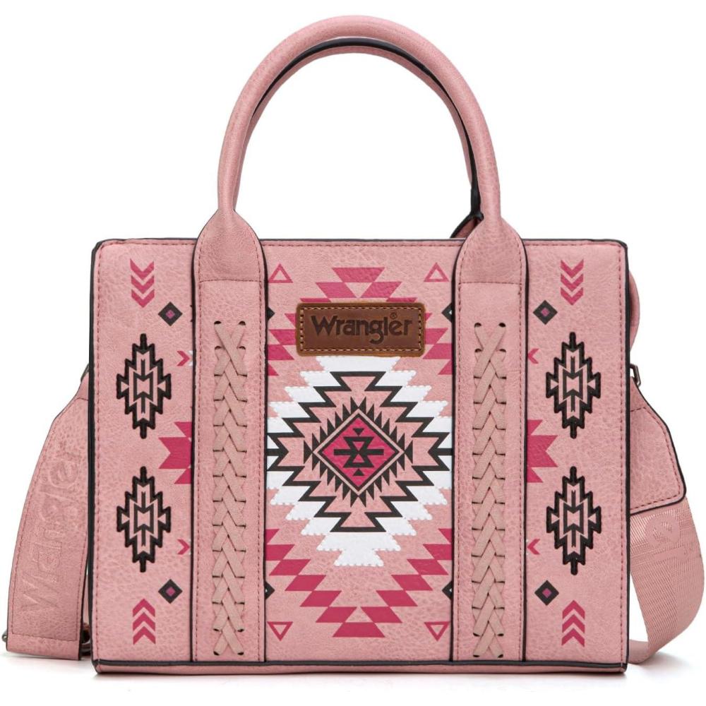 imageWrangler Tote Bag for Women Western Purse and Aztec Satchel HandbagAztec Pink