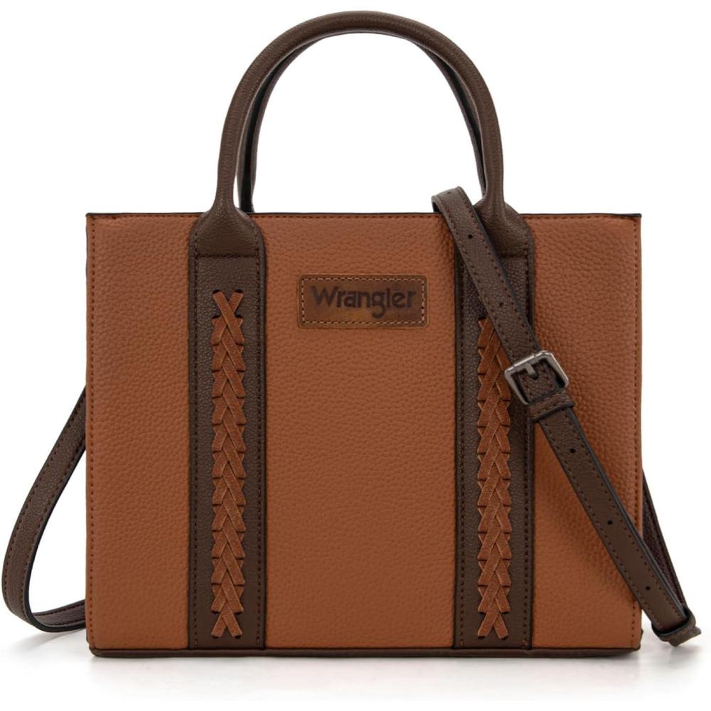 imageWrangler Tote Bags for Women Tophandle Handbags and Purse for Women with Adjustable StrapAbrownCoffee
