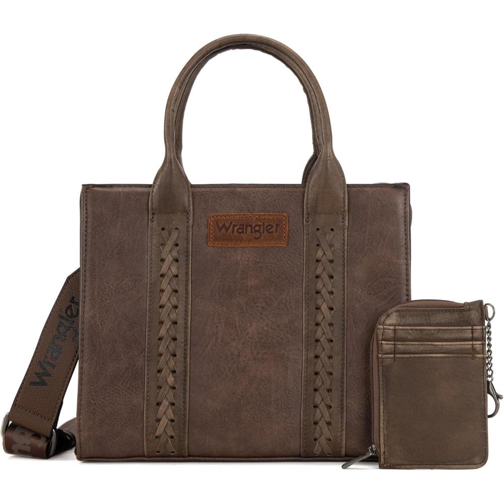 imageWrangler Tote Bags for Women Western Purse and Handbags Satchel Tophandle with Card HolderVintagebrown