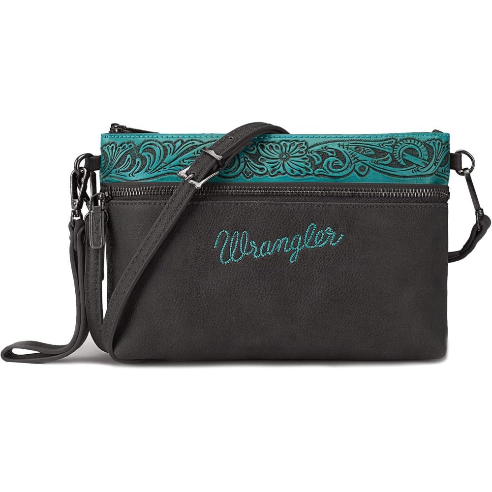 imageWrangler Western Cowhide Crossbody Bags for Women Clutch Wristlet PursePatternturquoise