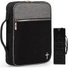 imageMontana West Bible Cover for Women Men with Leather Bookmark Book Carrying Cases Church Bag for Outdoor ProtectiveBlackgrey