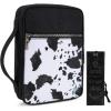 imageMontana West Bible Cover for Women Men with Leather Bookmark Book Carrying Cases Church Bag for Outdoor ProtectiveCow Black