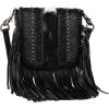 E2-floral Tooled With Hair-on Cowhide-black