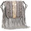 E4-floral Tooled With Hair-on Cowhide-tan