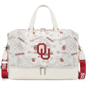 LSU Tigers Officially Licensed Duffle Bag – Water-Resistant Gym Duffel with Shoe & Wet Compartment, Weekender Carry-On Bag for Travel, Sports & Fitness | Purple, NCAA(OU-Beige)