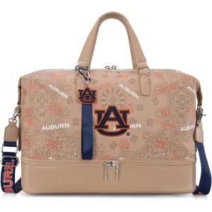 LSU Tigers Officially Licensed Duffle Bag – Water-Resistant Gym Duffel with Shoe & Wet Compartment, Weekender Carry-On Bag for Travel, Sports & Fitness | Purple, NCAA(AU-Khaki)