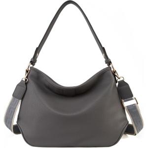 Large Hobo Crossbody Bags for Women Shoulder Purse Work Daily Handbags with Adjustable Strap(2 Straps Gray)