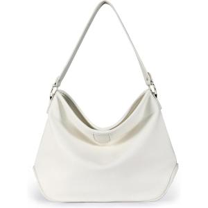 Large Hobo Crossbody Bags for Women Shoulder Purse Work Daily Handbags with Adjustable Strap(*Solid White)
