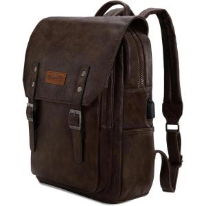 Montana West × Wrangler Backpack for Women Men Unisex Stylish Business Work Backpack Purse Black Vegan Leather Backpack(Coffee1)
