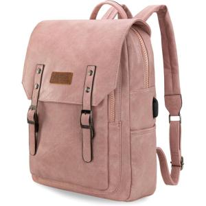 Montana West × Wrangler Backpack for Women Men Unisex Stylish Business Work Backpack Purse Black Vegan Leather Backpack(Pink)